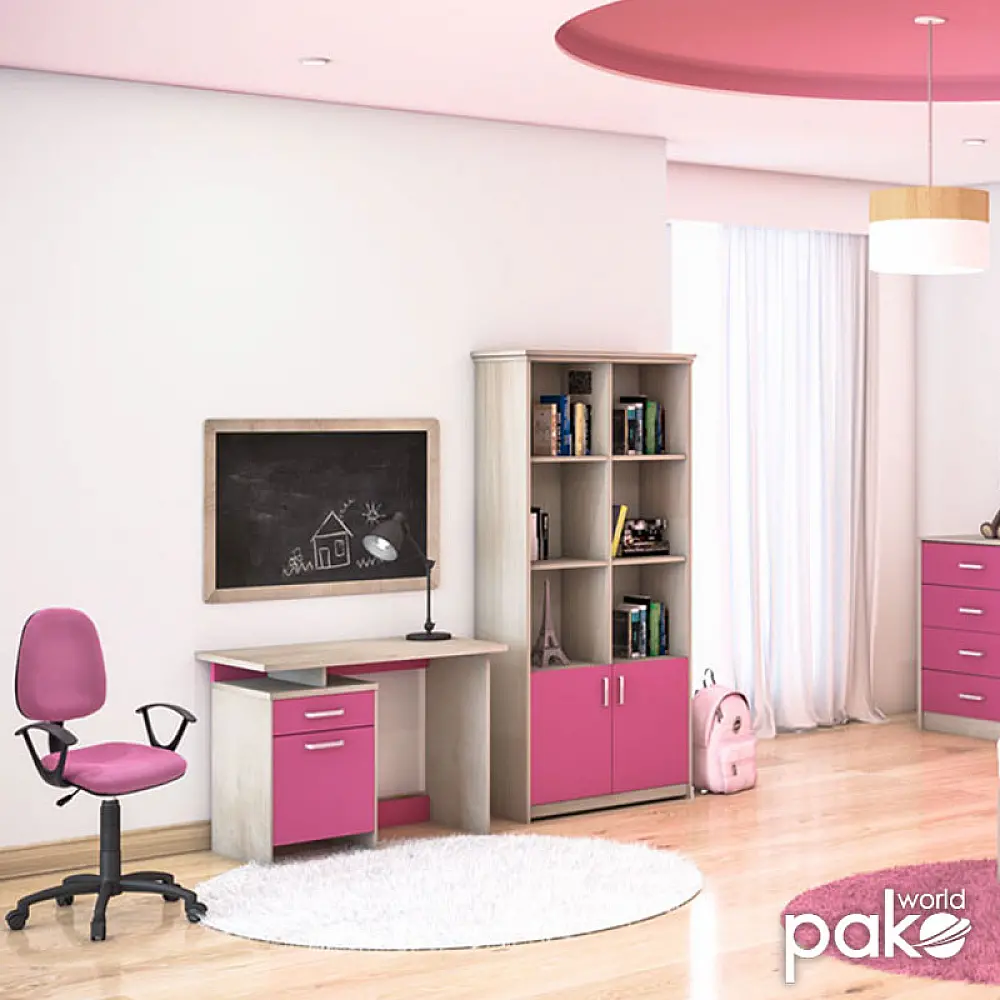Γραφείο εργασίας Looney pakoworld χρώμα castillo-ροζ 100x55x75εκ