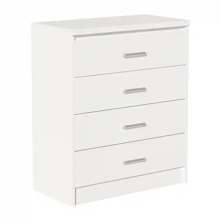 Συρταριέρα OLYMPUS pakoworld με 4 συρτάρια σε λευκή απόχρωση 80x40x95εκ