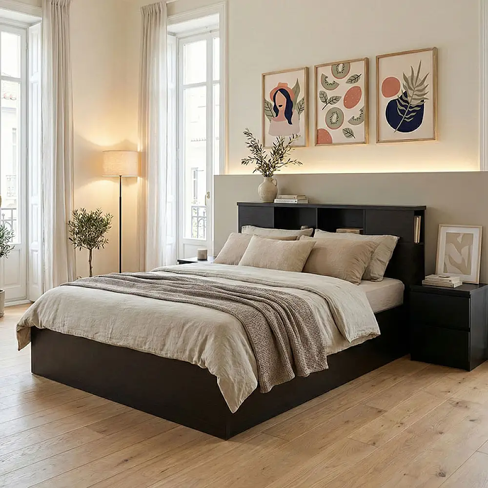 Κρεβάτι OLYMPUS pakoworld σε χρώμα wenge 140x200εκ