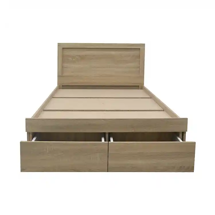 Κρεβάτι Olympus pakoworld με συρτάρι σε sonoma απόχρωση 100x200εκ
