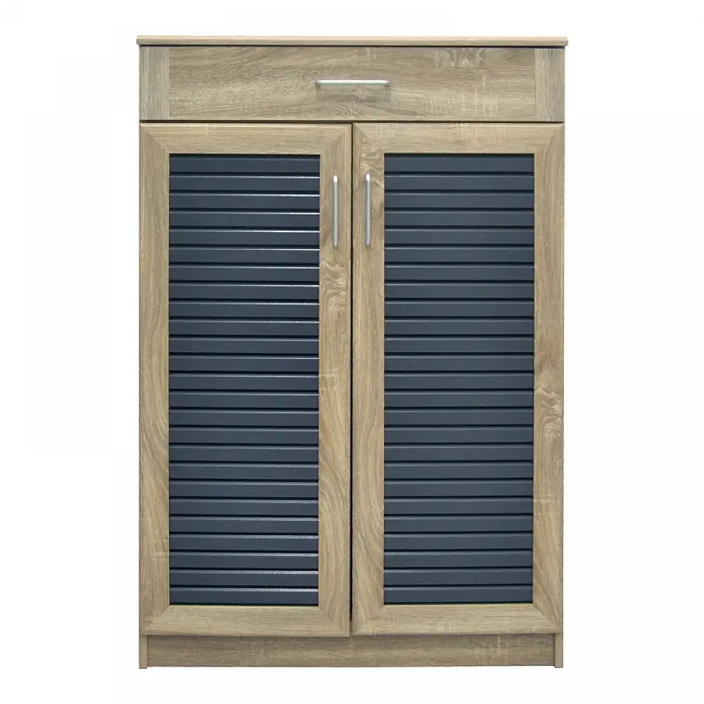 Παπουτσοθήκη-ντουλάπι Sante pakoworld 20 ζεύγων σε sonoma-ανθρακί απόχρωση 80x37x123εκ