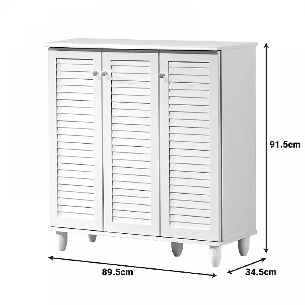 Παπουτσοθήκη-ντουλάπι Santo pakoworld 16 ζεύγων σε λευκή απόχρωση 89.5x34.5x91.5εκ