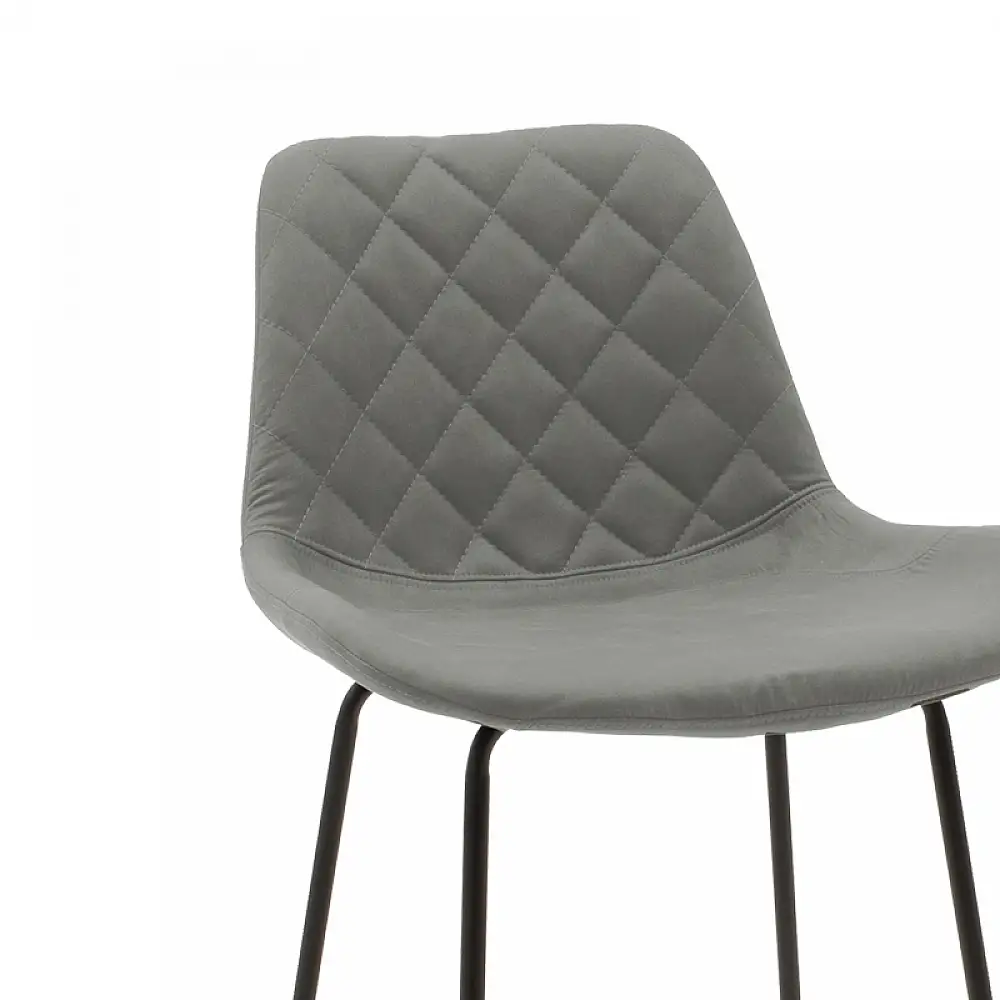 Σκαμπό μπαρ Faith pakoworld αντικέ ανθρακί pu-μαύρο μέταλλο 50x54x104εκ | 2 τμχ