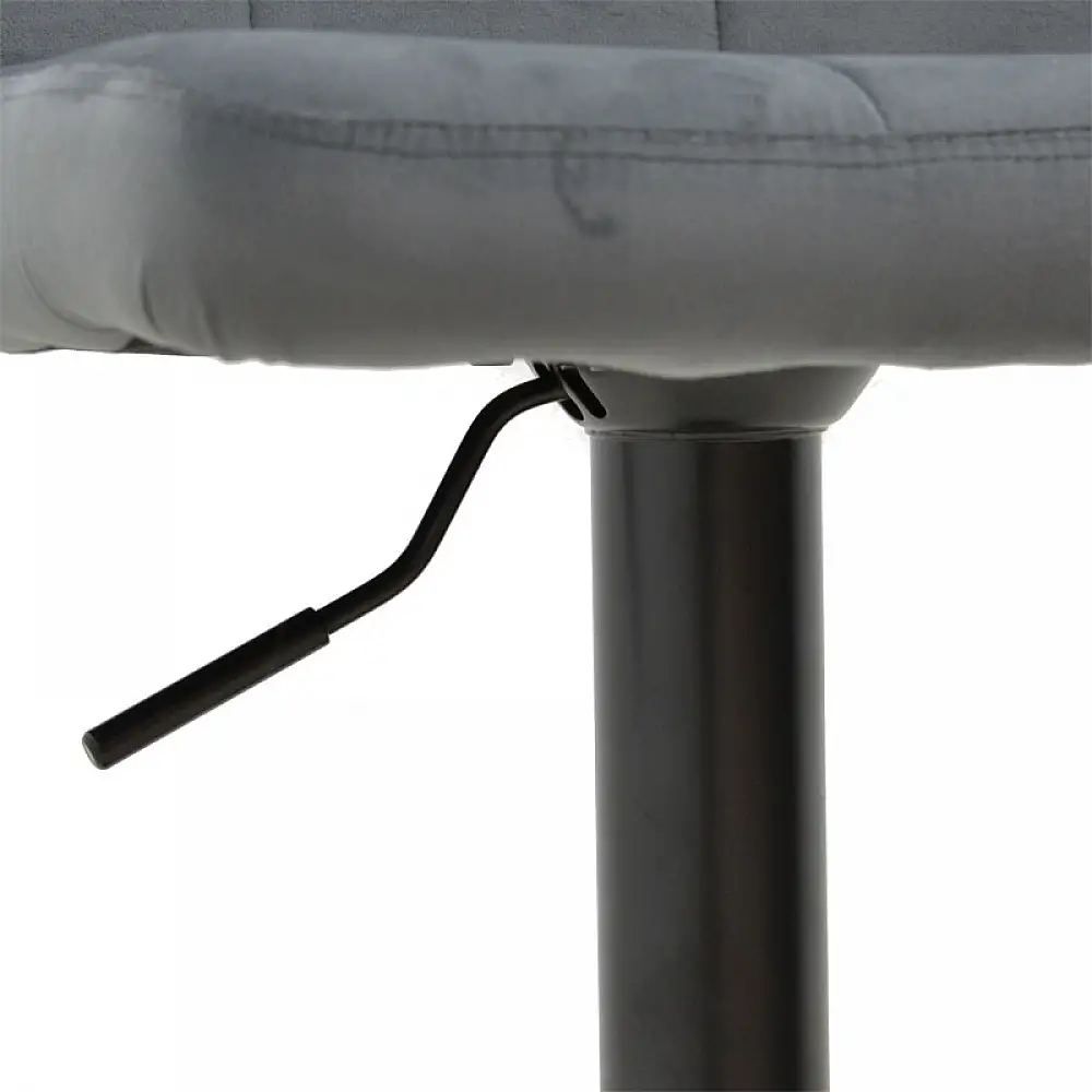 Σκαμπό μπαρ Remina pakoworld πτυσσόμενο γκρι βελούδο-μαύρο μέταλλο 45x53x112εκ | 2 τμχ