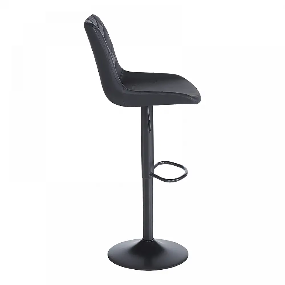 Σκαμπό μπαρ Libra pakoworld pu-μέταλλο σε μαύρη απόχρωση 49x55x115εκ | 2 τμχ