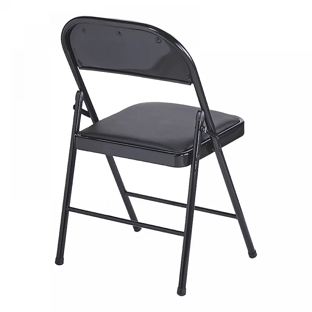 Καρέκλα Niro pakoworld πτυσσόμενη pu-μέταλλο σε μαύρη απόχρωση 46x46x79εκ | 4 τμχ