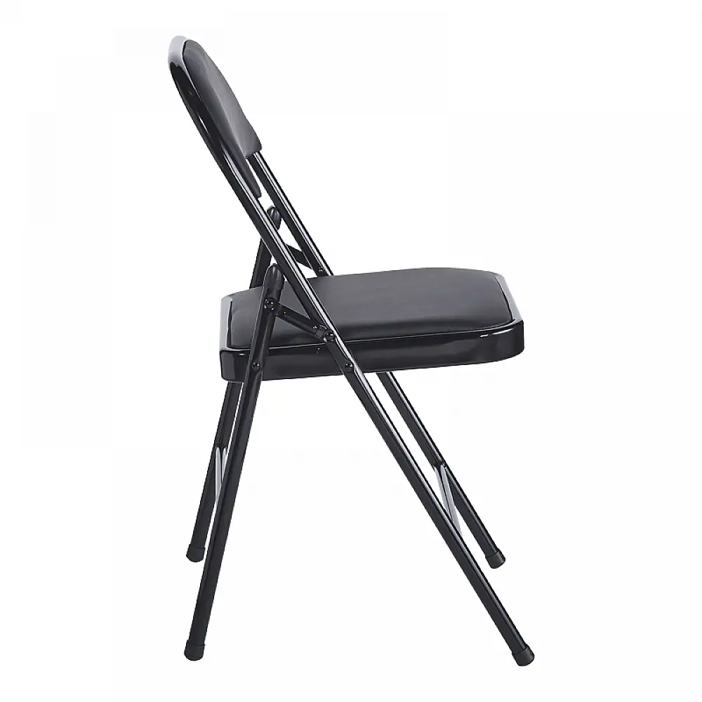 Καρέκλα Niro pakoworld πτυσσόμενη pu-μέταλλο σε μαύρη απόχρωση 46x46x79εκ | 4 τμχ