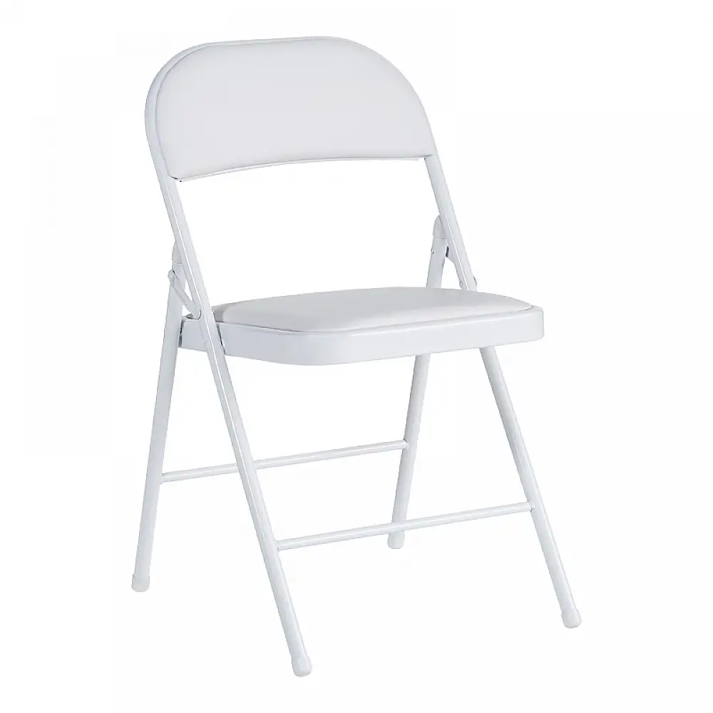 Καρέκλα Niro pakoworld πτυσσόμενη pu-μέταλλο σε λευκή απόχρωση 46x46x79εκ | 4 τμχ