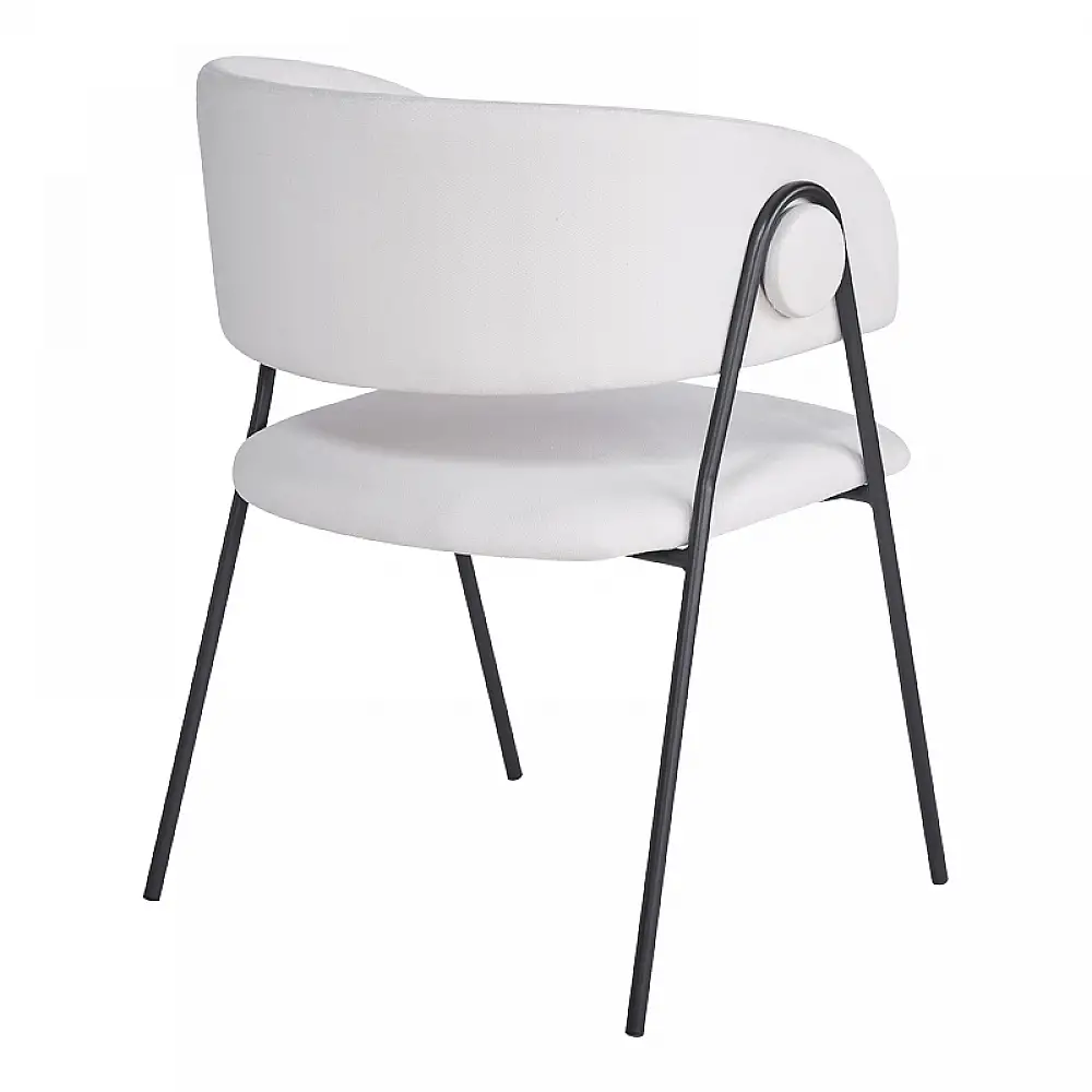 Πολυθρόνα Rachele I pakoworld μπεζ ύφασμα-πόδι μαύρο μέταλλο 52x65x79εκ | 4 τμχ