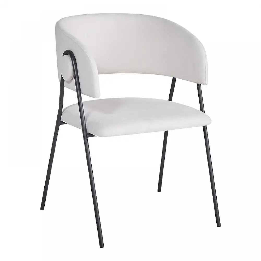 Πολυθρόνα Rachele I pakoworld μπεζ ύφασμα-πόδι μαύρο μέταλλο 52x65x79εκ | 4 τμχ