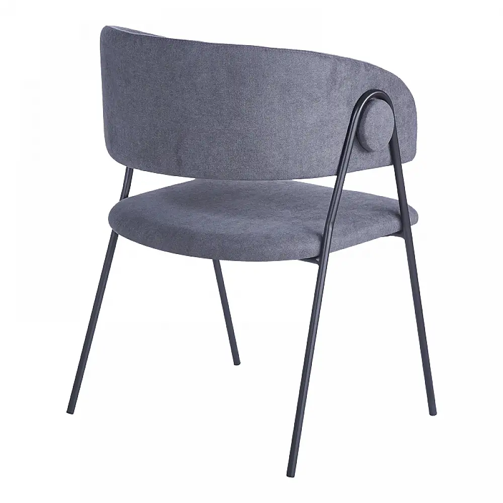 Πολυθρόνα Rachele I pakoworld ανθρακί ύφασμα-πόδι μαύρο μέταλλο 52x65x79εκ | 4 τμχ