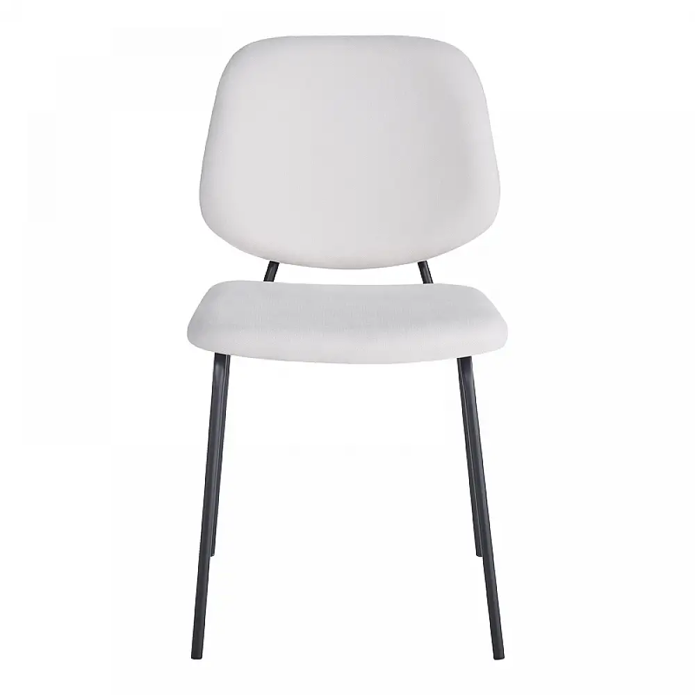 Καρέκλα Pietro I pakoworld μπεζ ύφασμα-πόδι μαύρο μέταλλο 45x55x82.5εκ | 4 τμχ