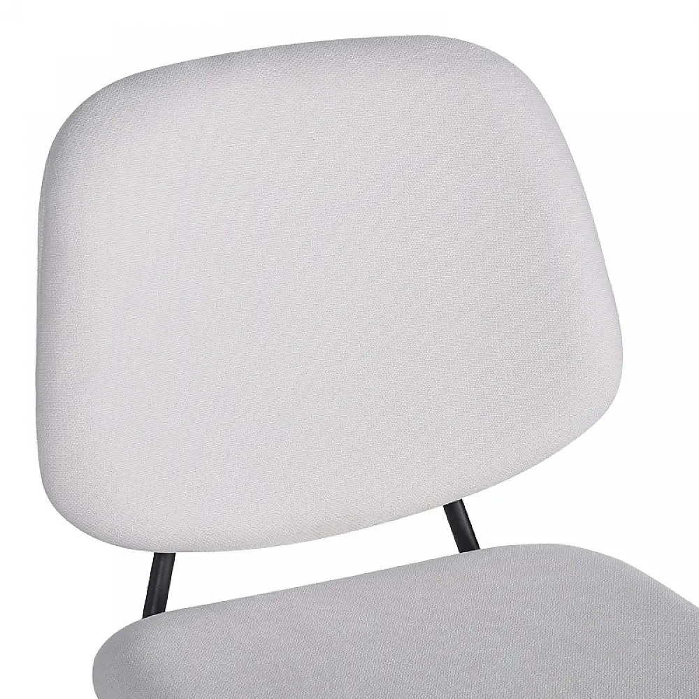 Καρέκλα Pietro I pakoworld μπεζ ύφασμα-πόδι μαύρο μέταλλο 45x55x82.5εκ | 4 τμχ