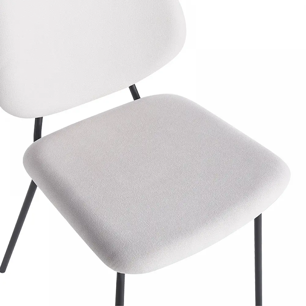 Καρέκλα Pietro I pakoworld μπεζ ύφασμα-πόδι μαύρο μέταλλο 45x55x82.5εκ | 4 τμχ