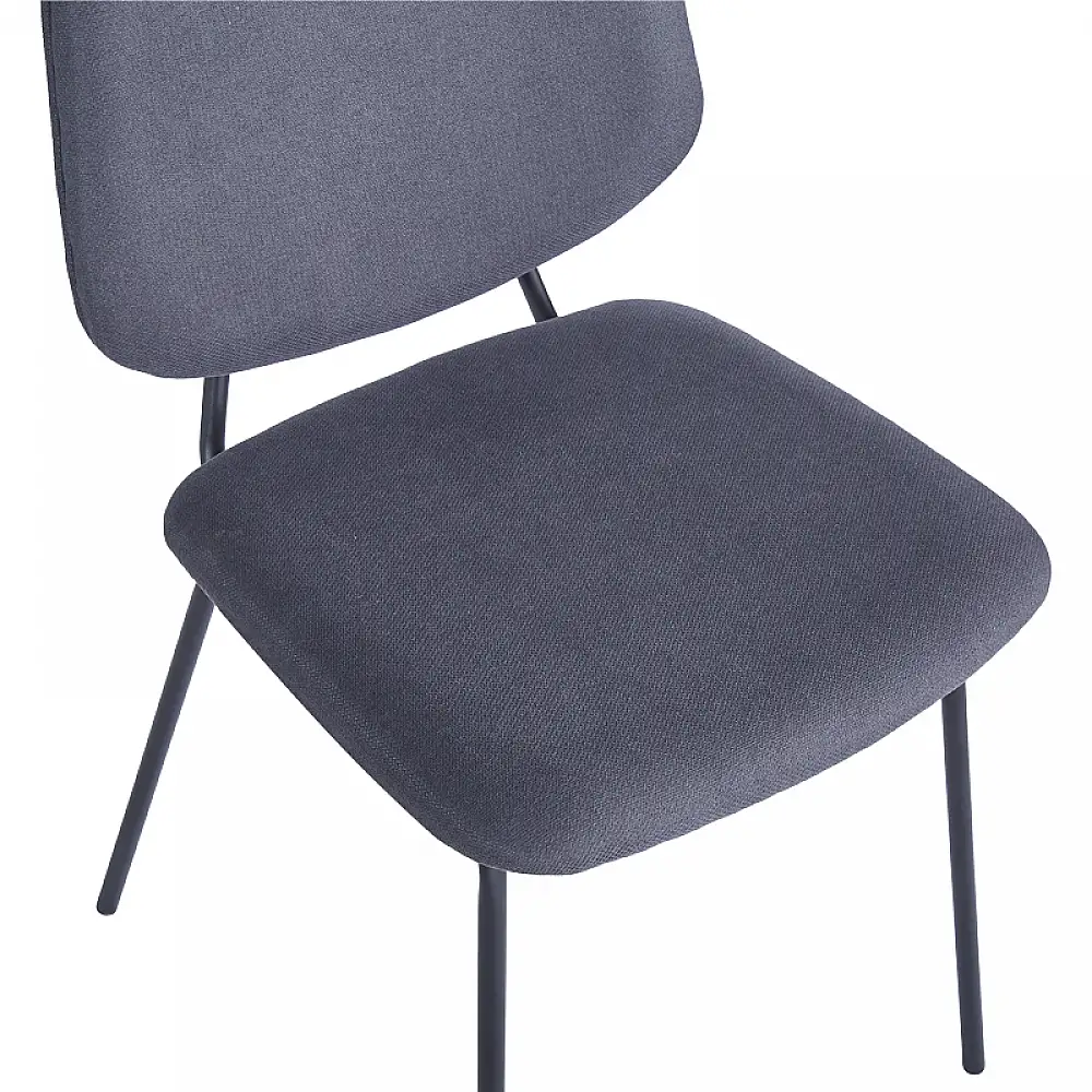 Καρέκλα Pietro I pakoworld ανθρακί ύφασμα-πόδι μαύρο μέταλλο 45x55x82.5εκ | 4 τμχ