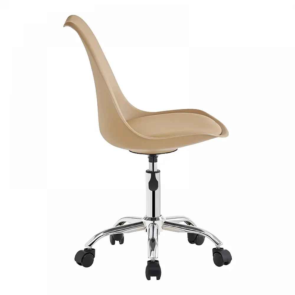 Καρέκλα γραφείου εργασίας Gaston II pakoworld pp-pu cappuccino 48x57x77-90εκ