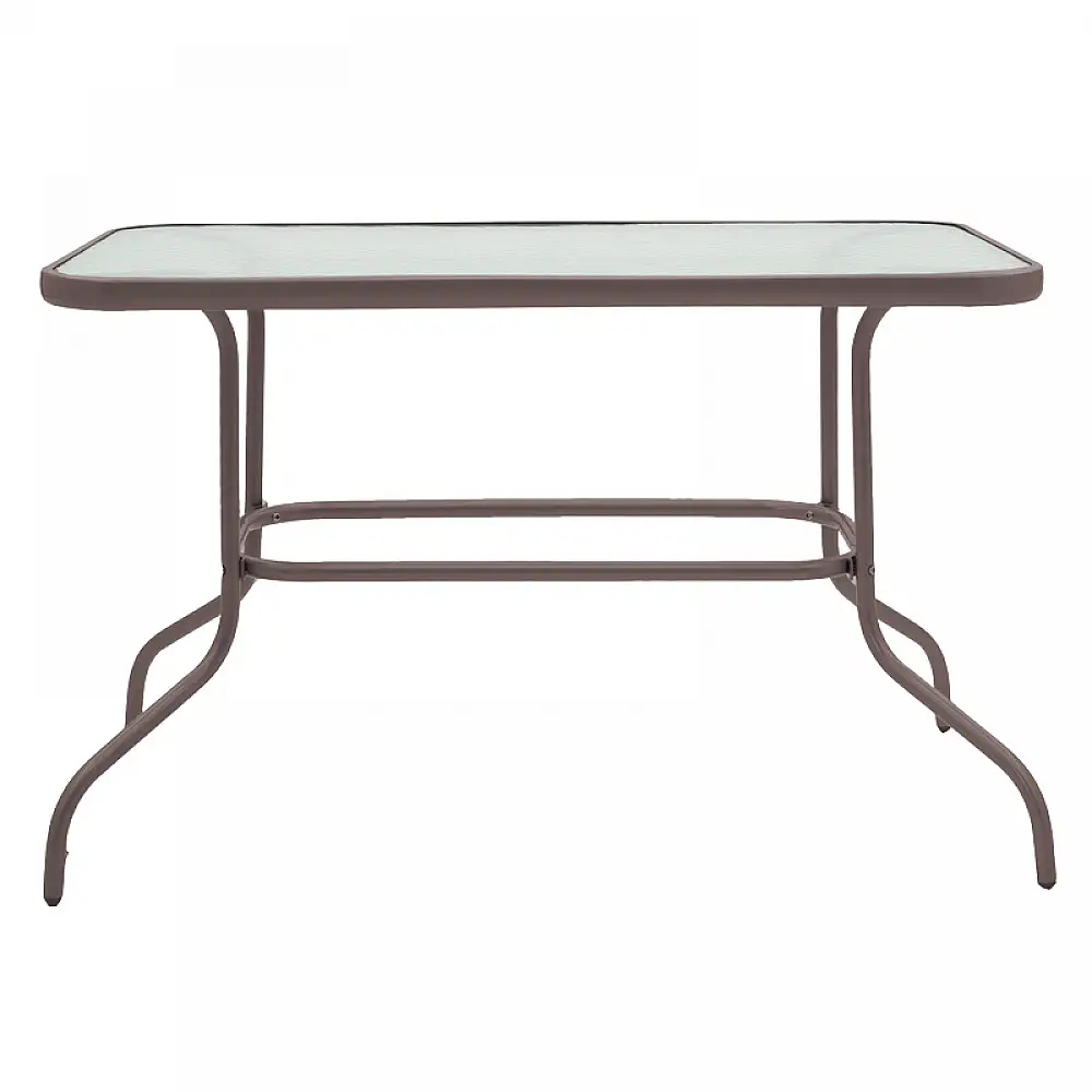 Τραπέζι Valor pakoworld μέταλλο καφέ-γυαλί 110x60x70εκ