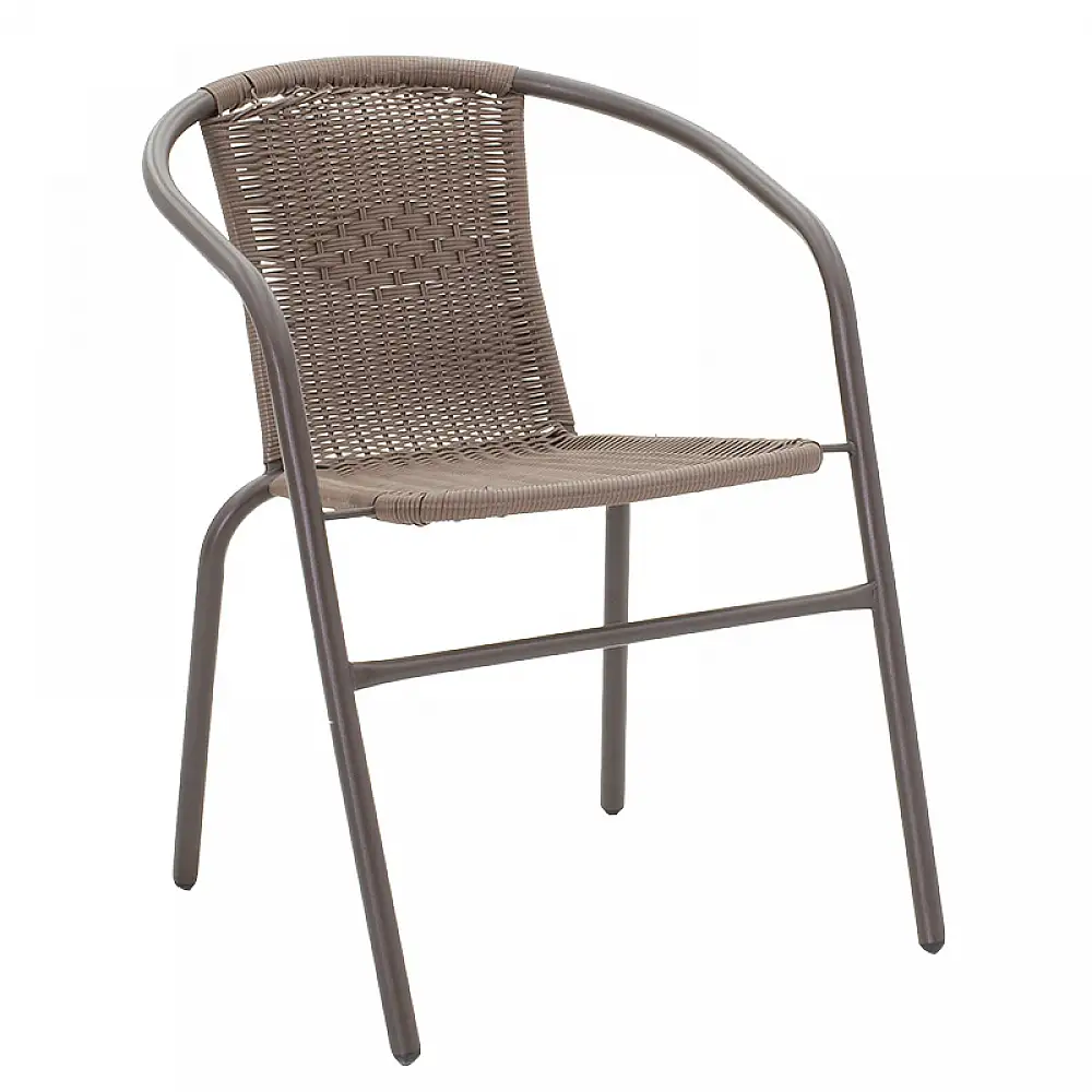 Τραπεζαρία Ensure-Obbi pakoworld σετ 5τεμ μέταλλο-γυαλί καφέ 140x80x70εκ