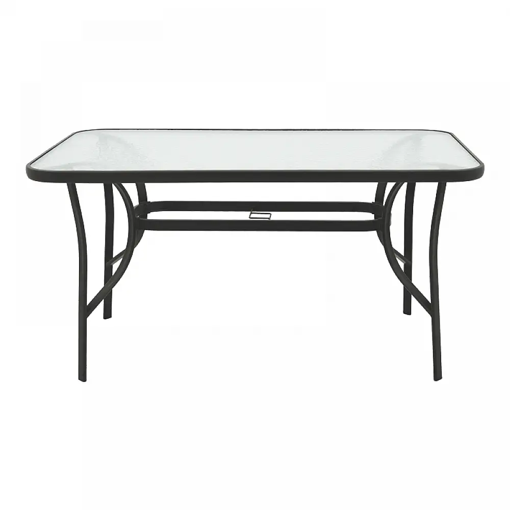 Τραπέζι Ensure pakoworld μέταλλο μαύρο-γυαλί 140x80x70εκ