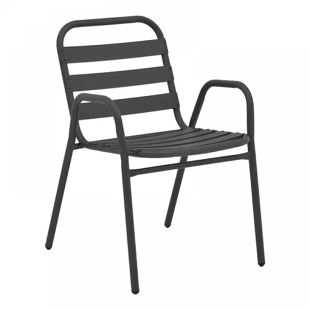 Tραπεζαρία Watson-Sussie pakoworld σετ 3τεμ μέταλλο ανθρακί-γυαλί Φ60x70εκ