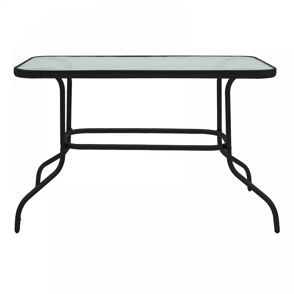 Τραπεζαρία Valor-Sussie pakoworld σετ 5τεμ μέταλλο μαύρο-γυαλί 110x60x70εκ