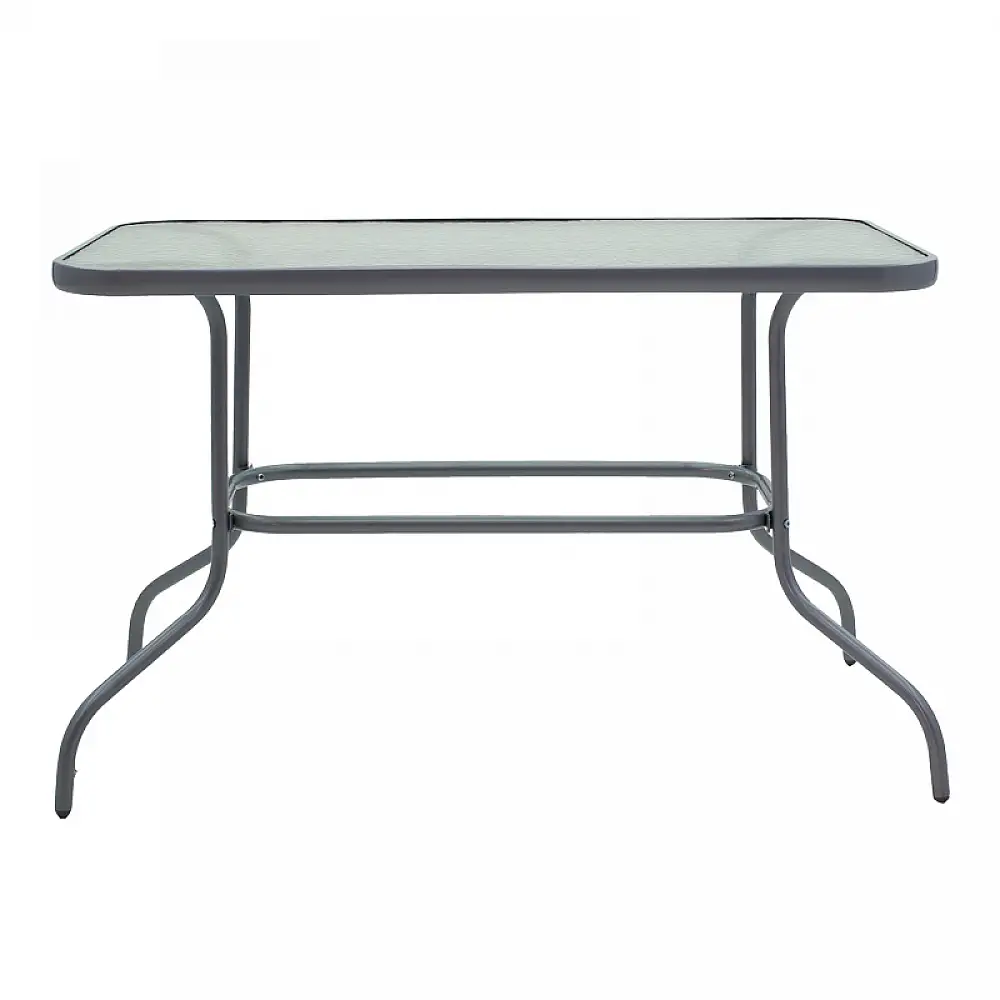 Τραπεζαρία Valor-Lindaria pakoworld σετ 5τεμ μέταλλο ανθρακί-γυαλί-pe rattan 110x60x70εκ