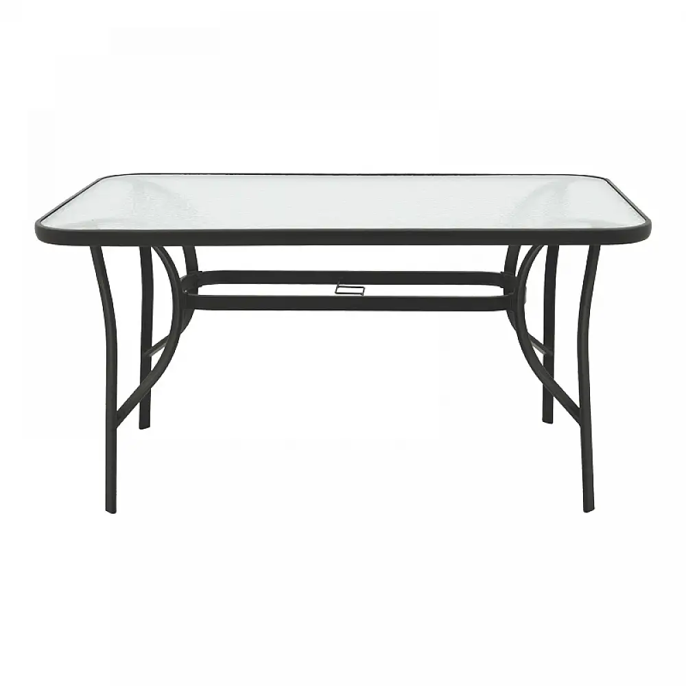 Τραπεζαρία Tade-Ensure pakoworld 5τεμ μέταλλο-γυαλί σε μαύρη απόχρωση 140x80x70εκ