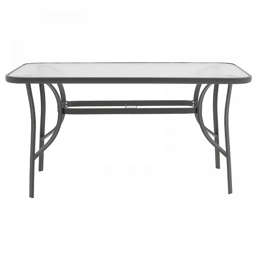 Τραπεζαρία Ensure-Lindaria pakoworld σετ 5τεμ μέταλλο σε ανθρακί και pe rattan σε φυσική απόχρωση 140x80x70εκ