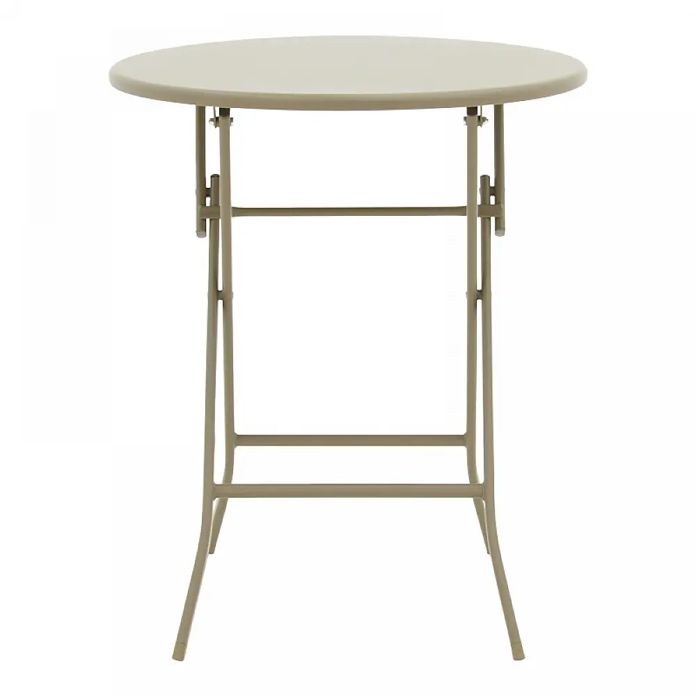 Τραπεζαρία Albero-Lindaria pakoworld 3τεμ μέταλλο σε σαμπανιζε απόχρωση Φ60x70εκ