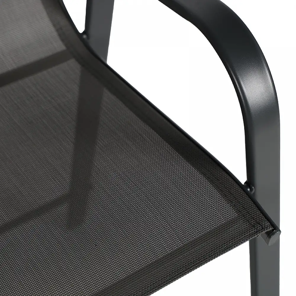 Σκαμπό μπαρ μεσαίου ύψους Calan pakoworld μέταλλο-textilene σε ανθρακί απόχρωση 55x70x114εκ