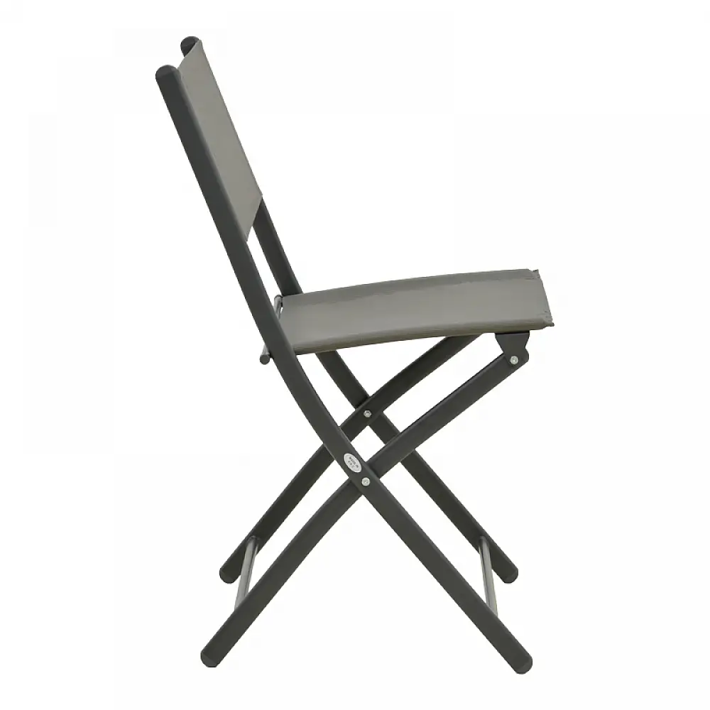 Καρέκλα Jeve pakoworld πτυσσόμενη μέταλλο-textilene σε ανθρακί απόχρωση 46x51x81εκ | 4 τμχ