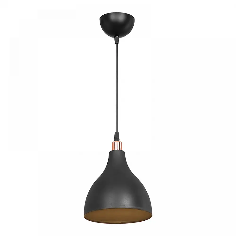 Φωτιστικό οροφής μονόφωτο Lofty pakoworld Ε27 μαύρο Φ18x22εκ