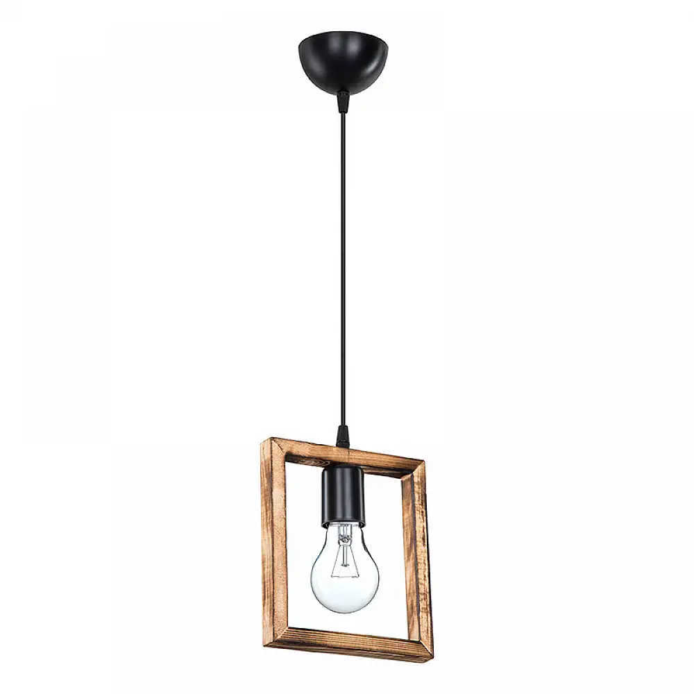 Φωτιστικό οροφής μονόφωτο Isolate pakoworld Ε27 καρυδί 18.5x3x24εκ