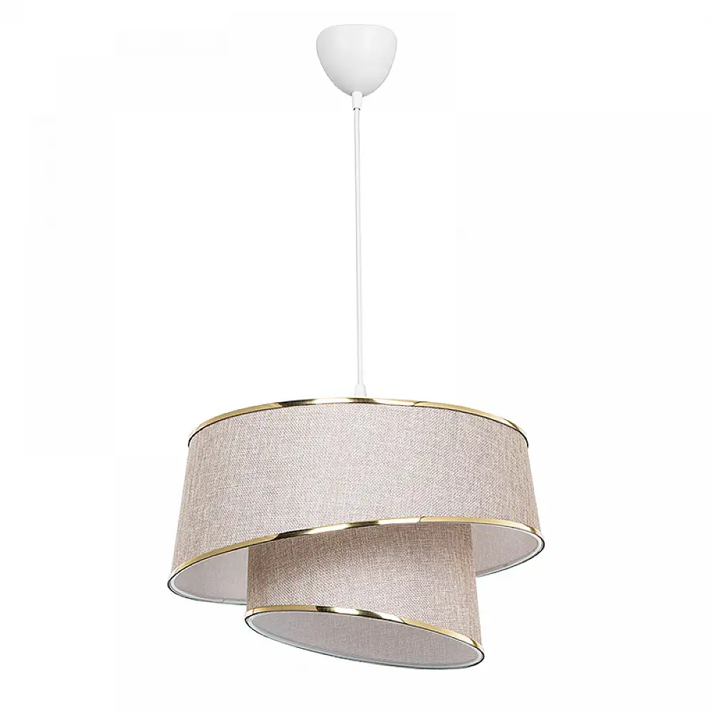 Φωτιστικό οροφής μονόφωτο PWL-1127 pakoworld Ε27 μπεζ-χρυσό-λευκό Φ32.5x65εκ