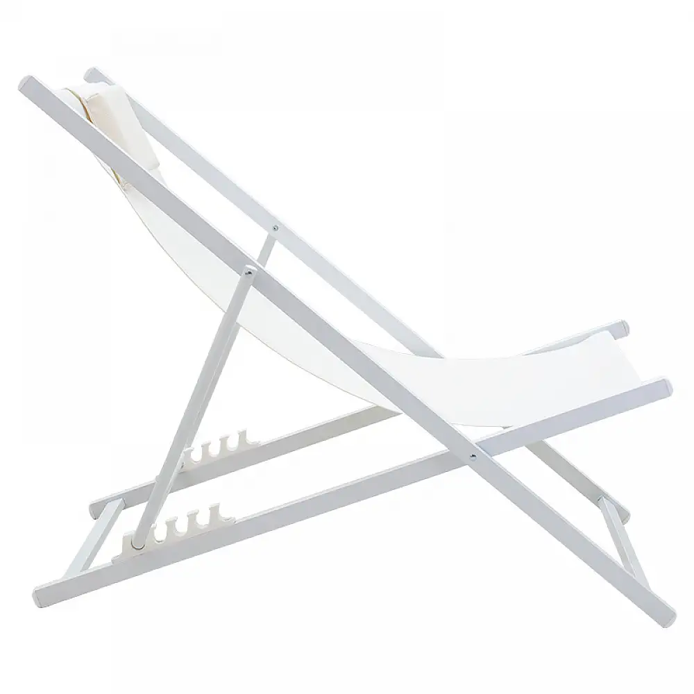 Σεζλόνγκ επαγγελματική Corte pakoworld αλουμίνιο λευκό-textilene μπεζ