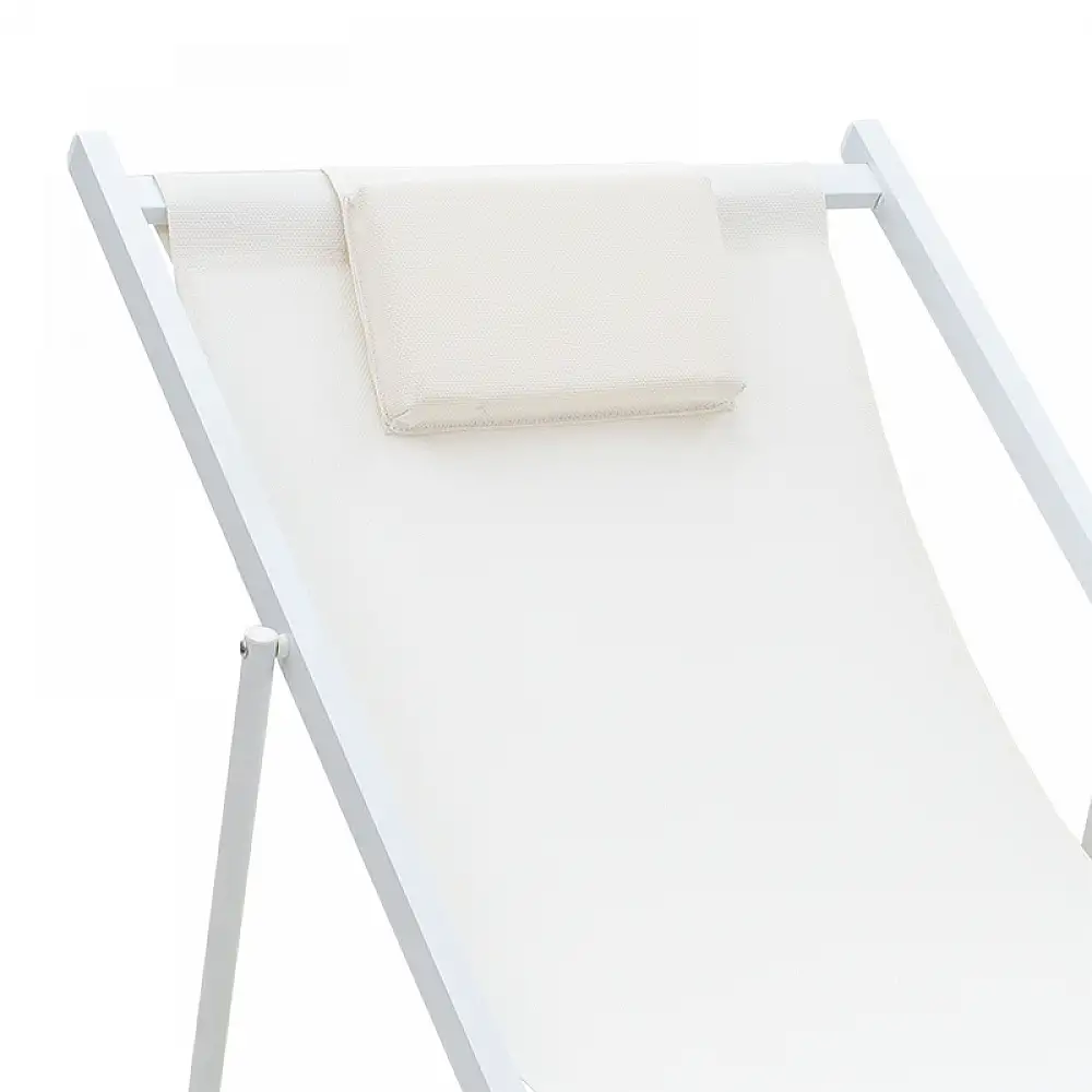 Σεζλόνγκ επαγγελματική Corte pakoworld αλουμίνιο λευκό-textilene μπεζ