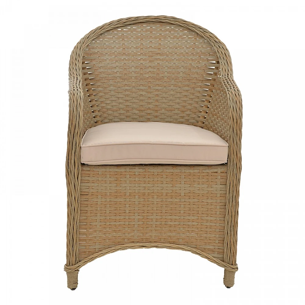 Πολυθρόνα κήπου Hadrian pakoworld rattan καφέ- textilene μπεζ 57x70x85εκ Πολυθρόνα κήπου Hadrian pakoworld rattan καφέ- textilene μπεζ 57x70x85εκ