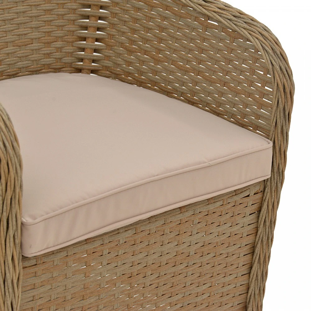 Πολυθρόνα κήπου Hadrian pakoworld rattan καφέ- textilene μπεζ 57x70x85εκ Πολυθρόνα κήπου Hadrian pakoworld rattan καφέ- textilene μπεζ 57x70x85εκ