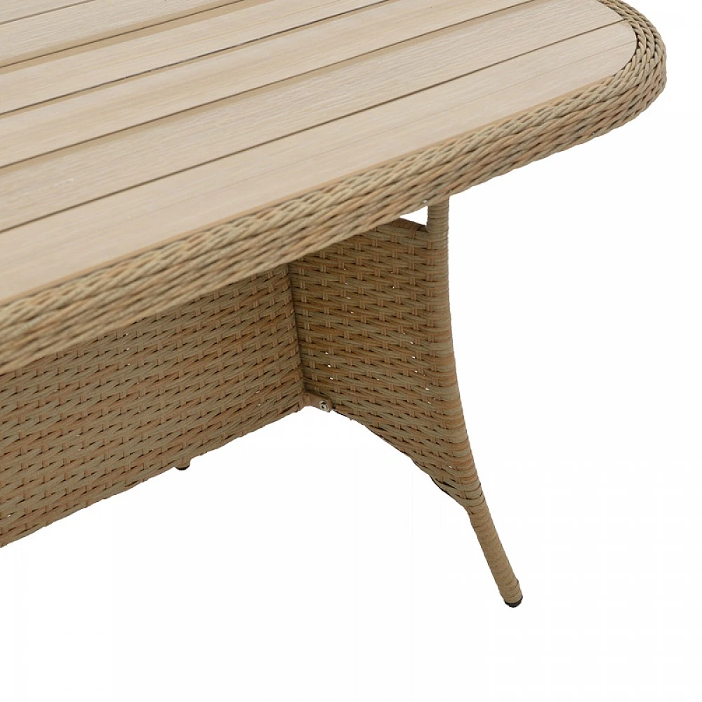 Τραπέζι Keir pakoworld rattan-αλουμίνιο καφέ 180x90x72εκ Τραπέζι Keir pakoworld rattan-αλουμίνιο καφέ 180x90x72εκ