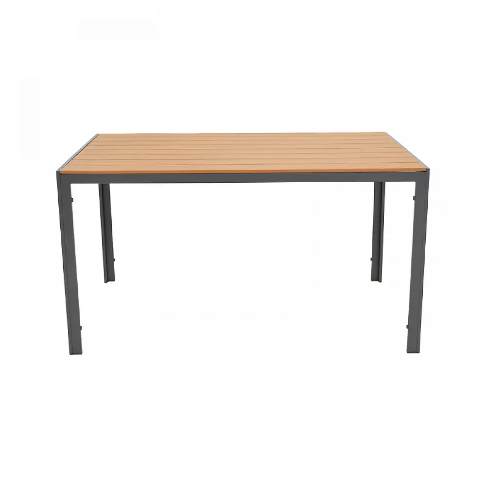 Τραπεζαρία Nares-Vitality A σετ 5τεμ pakoworld ανθρακί αλουμίνιο και plywood σε φυσικό χρώμα 140x80x72.5εκ