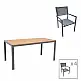 Τραπεζαρία Nares-Moly C σετ 5τεμ pakoworld ανθρακί αλουμίνιο και textilene με plywood σε φυσικό χρώμα 180x90x72.5εκ