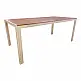 Τραπέζι Nares pakoworld αλουμίνιο cappuccino-plywood σε φυσική απόχρωση 180x90x72.5εκ