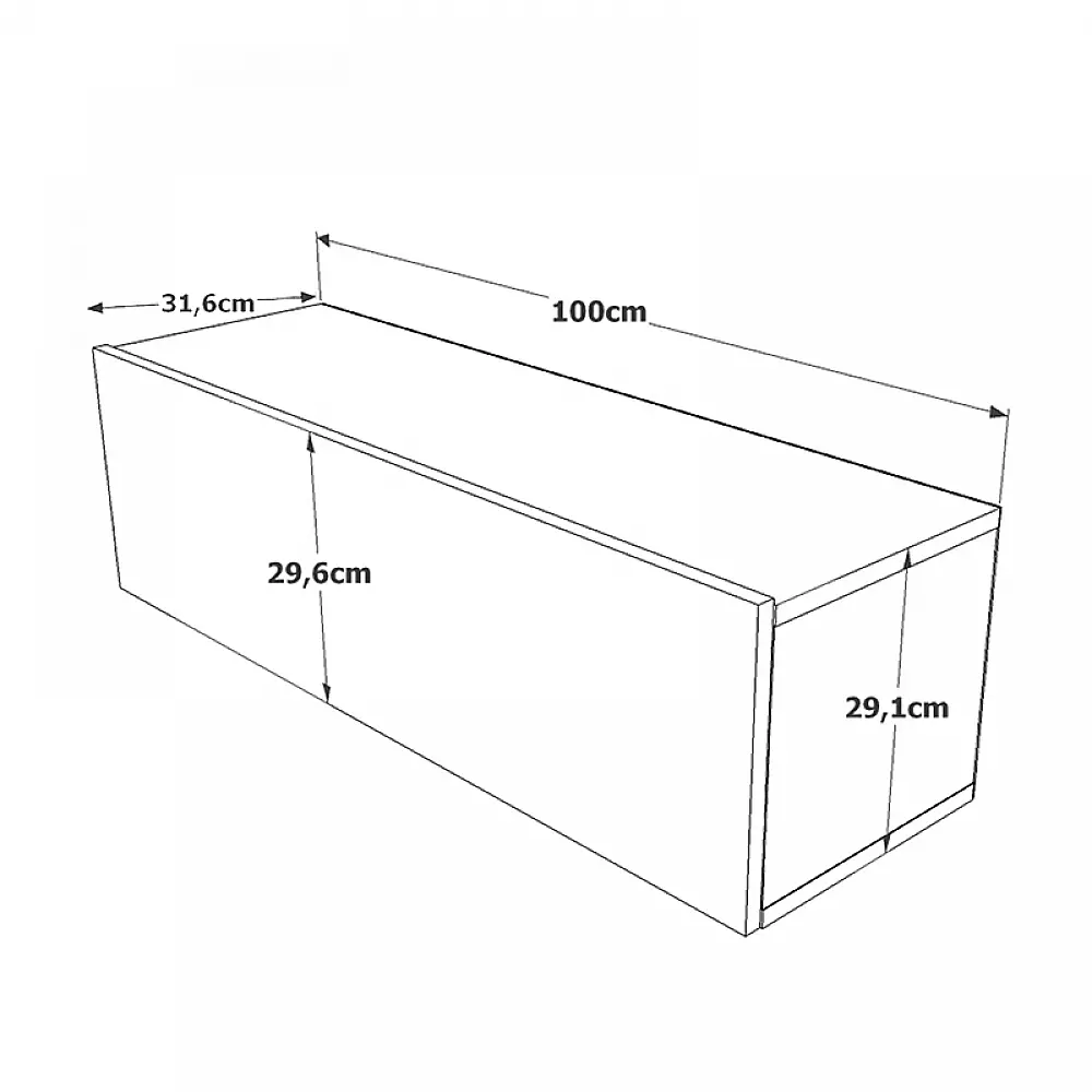 Έπιπλο τηλεόρασης επιτοίχιο Serit pakoworld λευκό-oak 100x31,5x29,5εκ Έπιπλο τηλεόρασης επιτοίχιο Serit pakoworld λευκό-oak 100x31,5x29,5εκ