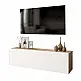 Έπιπλο τηλεόρασης επιτοίχιο Serit pakoworld λευκό-oak 100x31,5x29,5εκ Έπιπλο τηλεόρασης επιτοίχιο Serit pakoworld λευκό-oak 100x31,5x29,5εκ