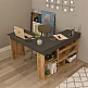 Γραφείο γωνιακό Rosaline pakoworld ανθρακί-oak 120x129x72εκ Γραφείο γωνιακό Rosaline pakoworld ανθρακί-oak 120x129x72εκ