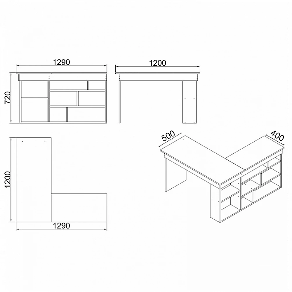 Γραφείο γωνιακό Rosaline pakoworld ανθρακί-oak 120x129x72εκ Γραφείο γωνιακό Rosaline pakoworld ανθρακί-oak 120x129x72εκ
