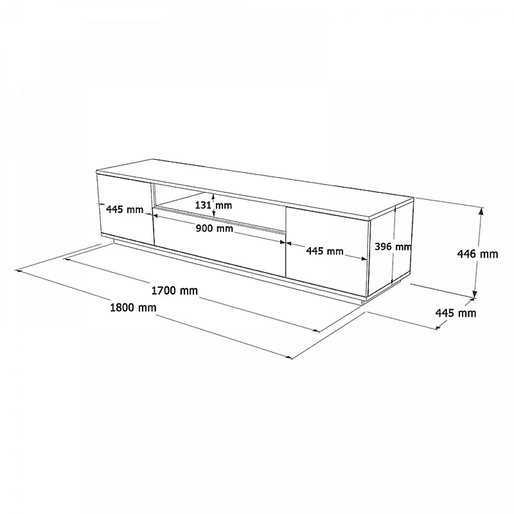 Έπιπλο τηλεόρασης Soren pakoworld sonoma-λευκό 180x.44.5x44.6εκ Έπιπλο τηλεόρασης Soren pakoworld sonoma-λευκό 180x.44.5x44.6εκ