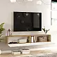Έπιπλο τηλεόρασης επιτοίχιο Dello pakoworld λευκό-sonoma 180x31.6x29.6εκ Έπιπλο τηλεόρασης επιτοίχιο Dello pakoworld λευκό-sonoma 180x31.6x29.6εκ