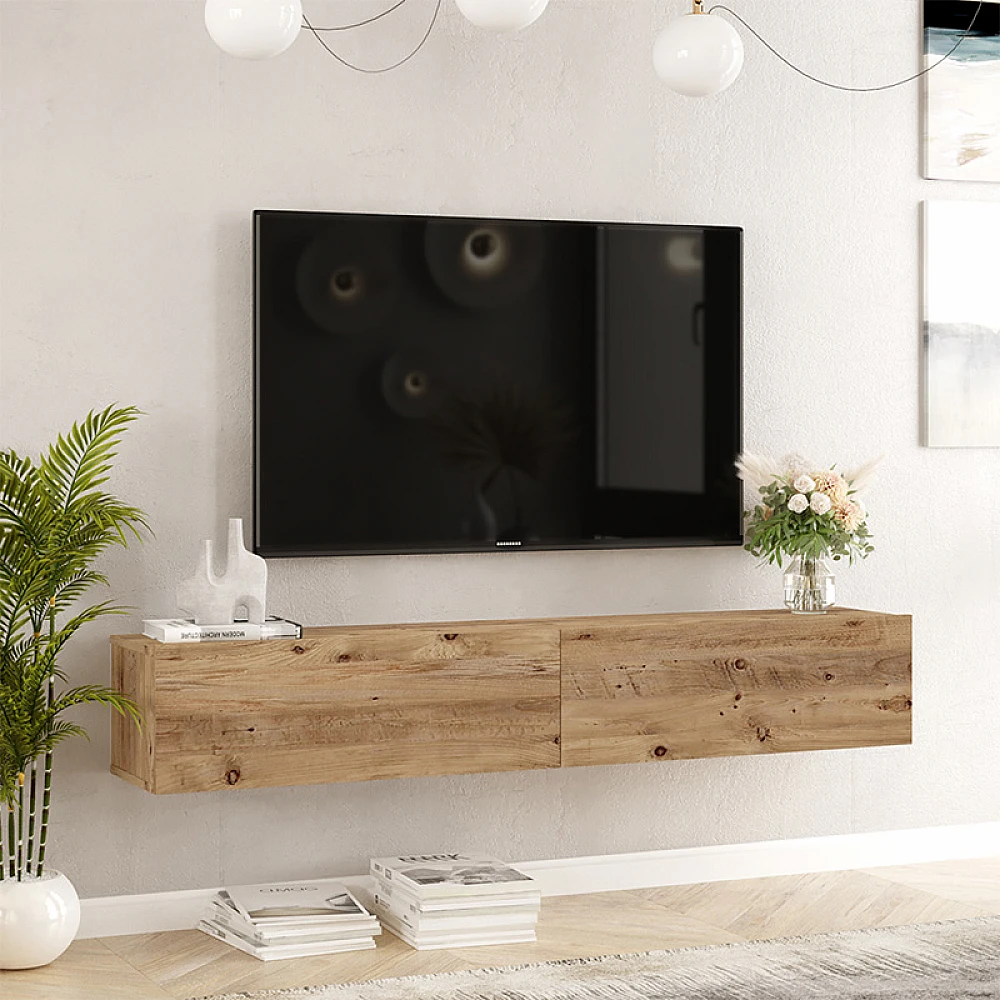 Έπιπλο τηλεόρασης επιτοίχιο Dello pakoworld sonoma 180x31.6x29.6εκ Έπιπλο τηλεόρασης επιτοίχιο Dello pakoworld sonoma 180x31.6x29.6εκ