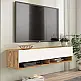 Έπιπλο τηλεόρασης επιτοίχιο Roscoe pakoworld λευκό-sonoma 140x31.6x29.6εκ Έπιπλο τηλεόρασης επιτοίχιο Roscoe pakoworld λευκό-sonoma 140x31.6x29.6εκ